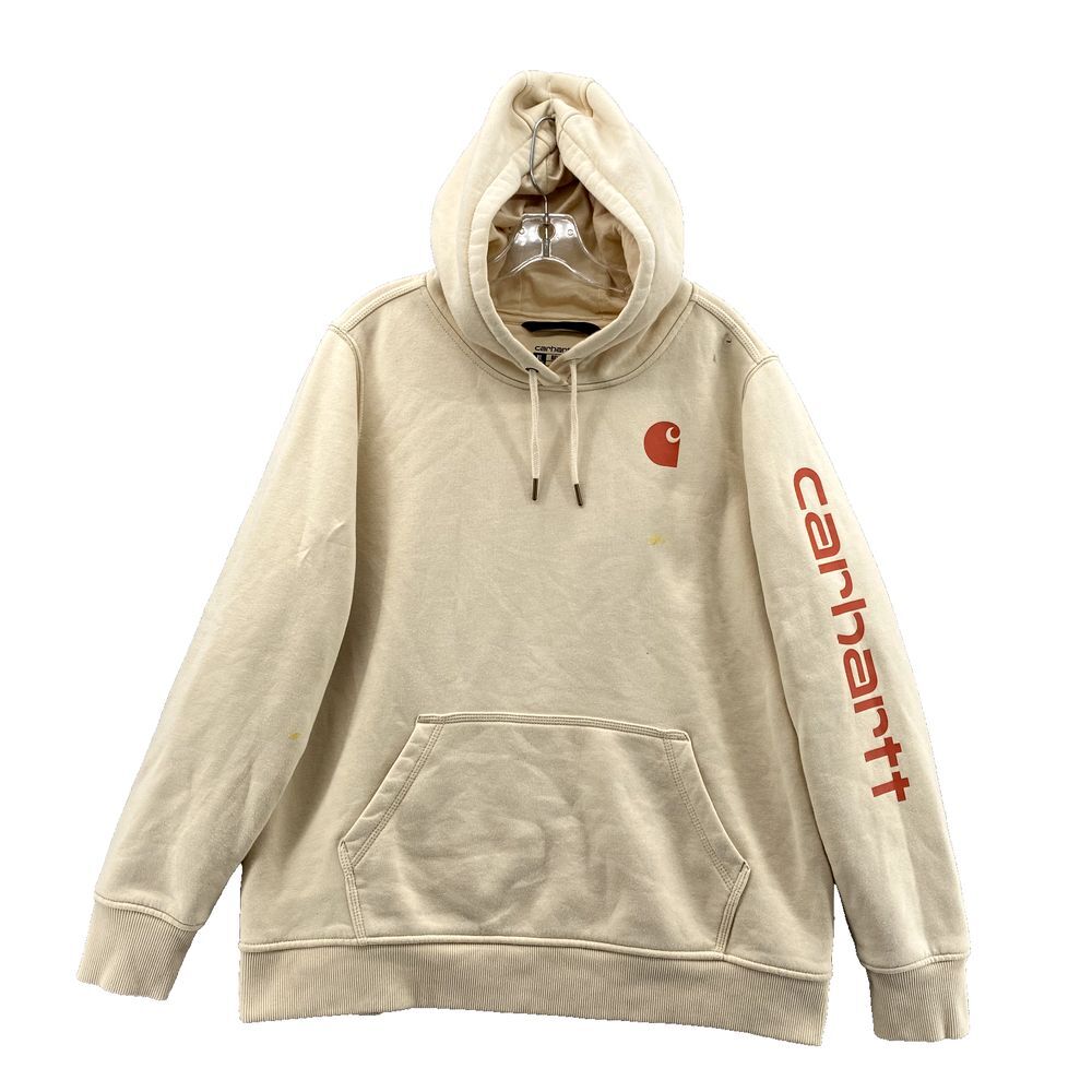 Carhartt Hoodie‎ Youth Kids XL (16-18) Cream Red Spellout Outdoor Y2k Streetwear